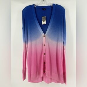 Splendid Women’s Cashmere Blend Fine Knit Ombre‎ Cardigan Long Sleeve Size S NWT